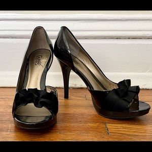 Carlos Santana Black Heels with Ruffle Size 8
